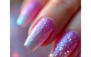 Gel-Nageldesign mit Glitzer